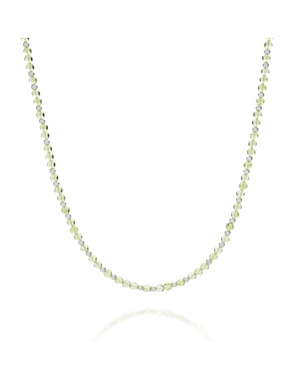 Nellou Jewellery Metallic Jewel Bead August Birthstone Necklace Sterling