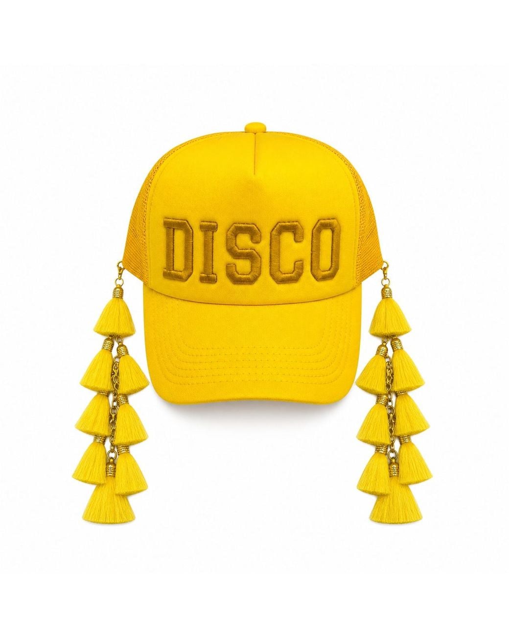 Julia Clancey Yellow Disco Luxe Chacha Trucker Cap