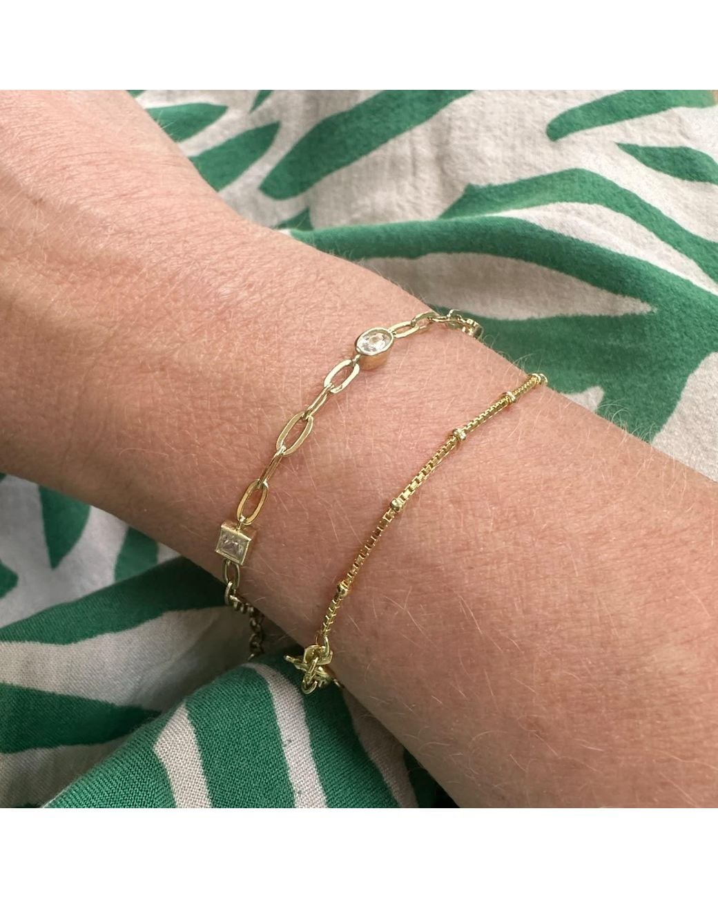 Clemence Wren Metallic Asymmetric Gemstone Bracelet
