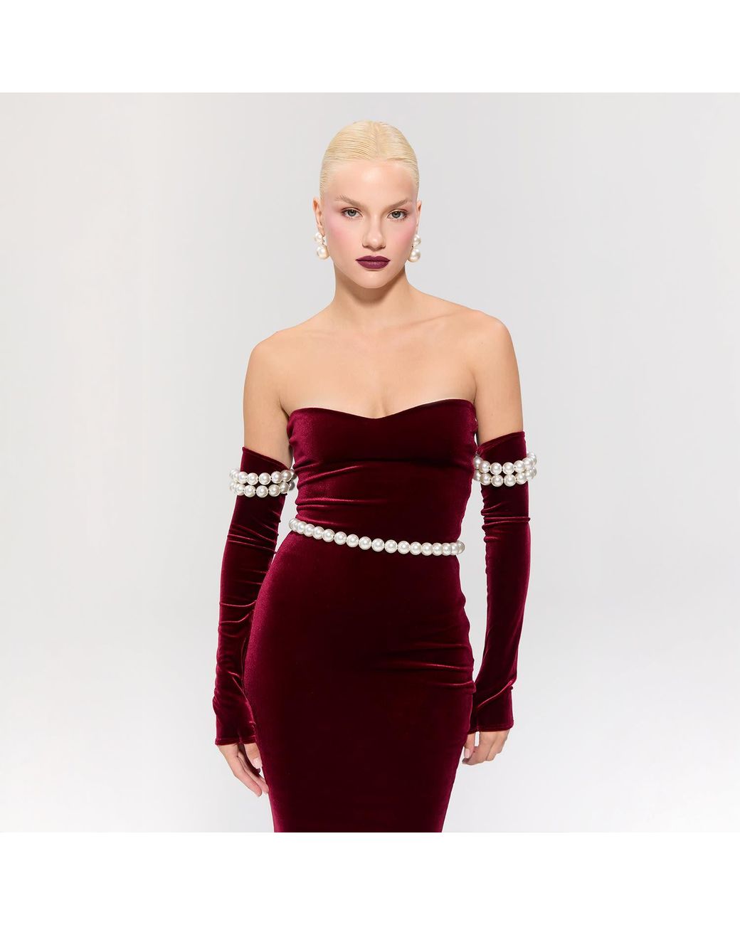 Nur Karaata Red Eternal Pearl Dress