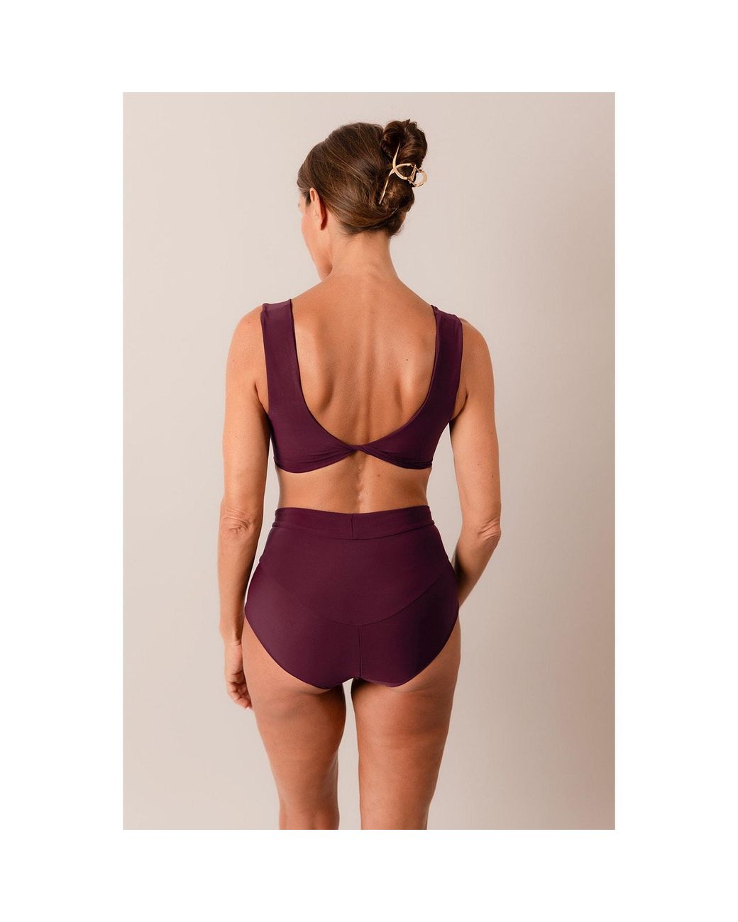Serotone Swim Purple High Cut Twist Bottoms