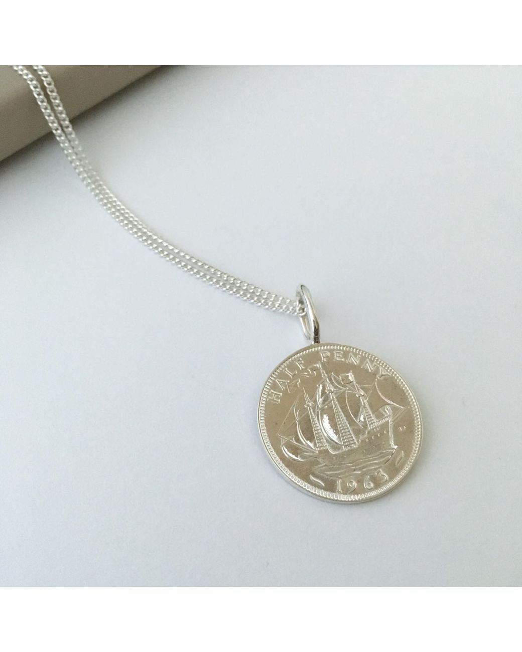 Katie Mullally Metallic British Half Penny & Chain for men