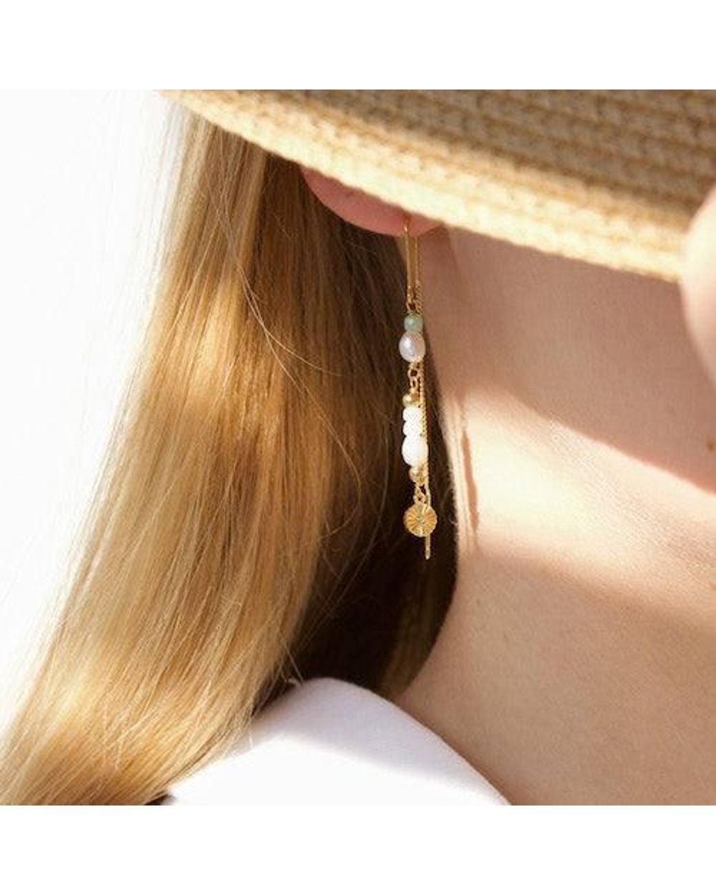 With Love Darling Metallic Innovation Beaded Chain Earring