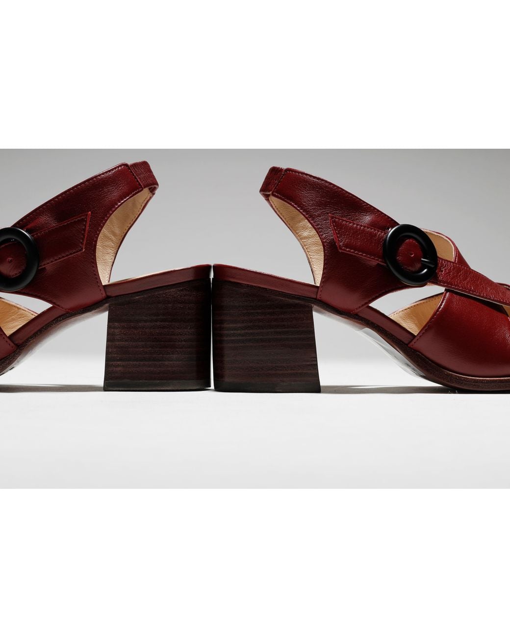 Mafalda Red Lucia Burgundy Wine Leather Pumps