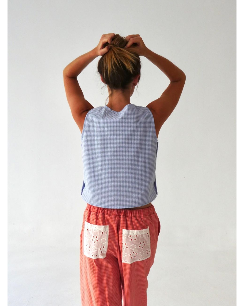 Mind Traveler Blue Claudia Sky Gingham Top