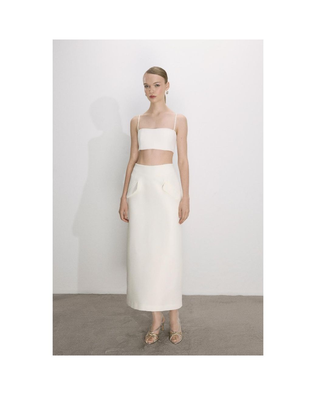 NAZLI CEREN White Aveline Skirt