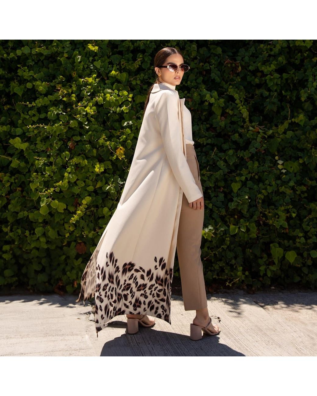 Roqaia Fashion House White Leopard Kaftan