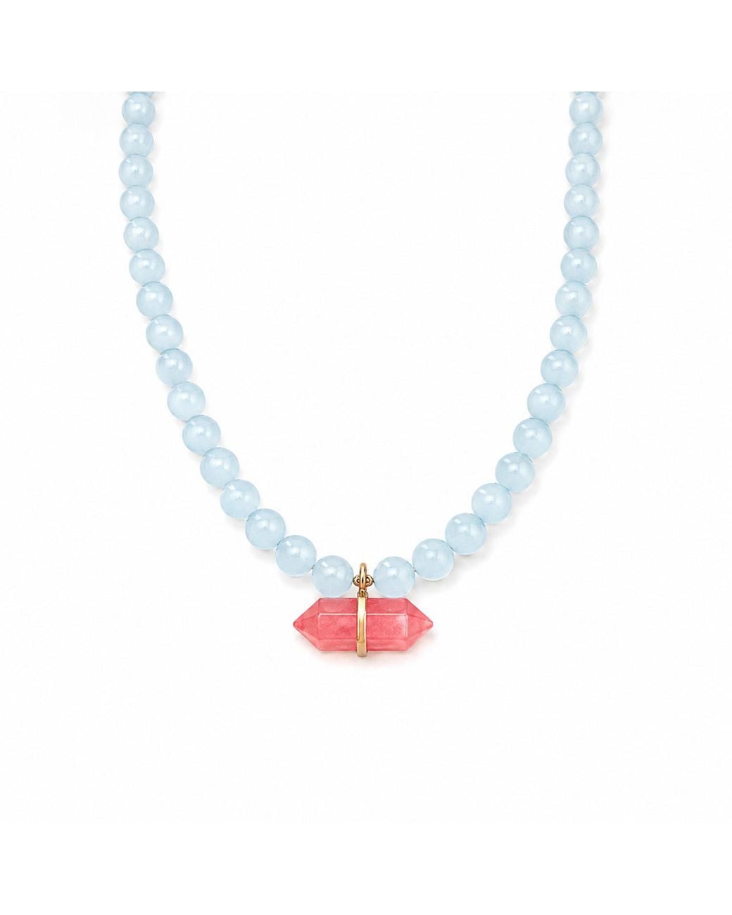 Ormiro Multicolor Avalon Watermelon Quartz Beaded Necklace
