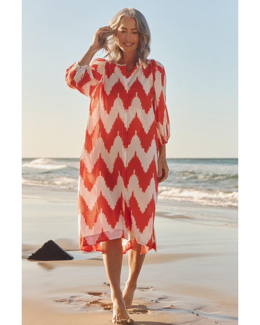 Adrift Clothing Red Mandy Tunic Dress