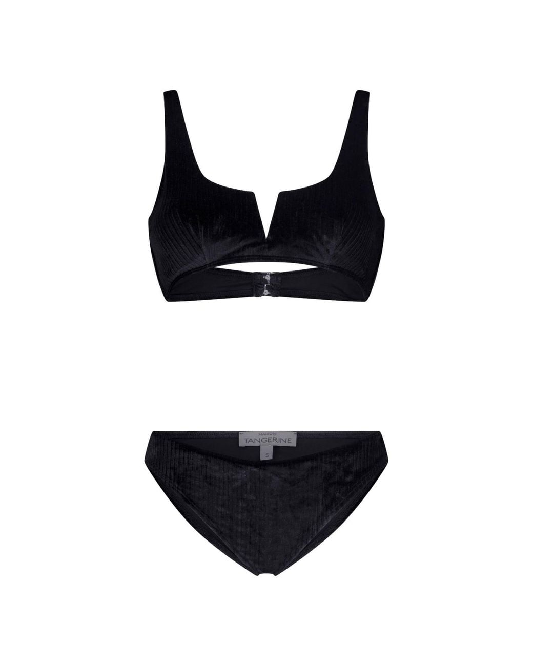Maison Tangerine Black Monaco Velvet Bikini For