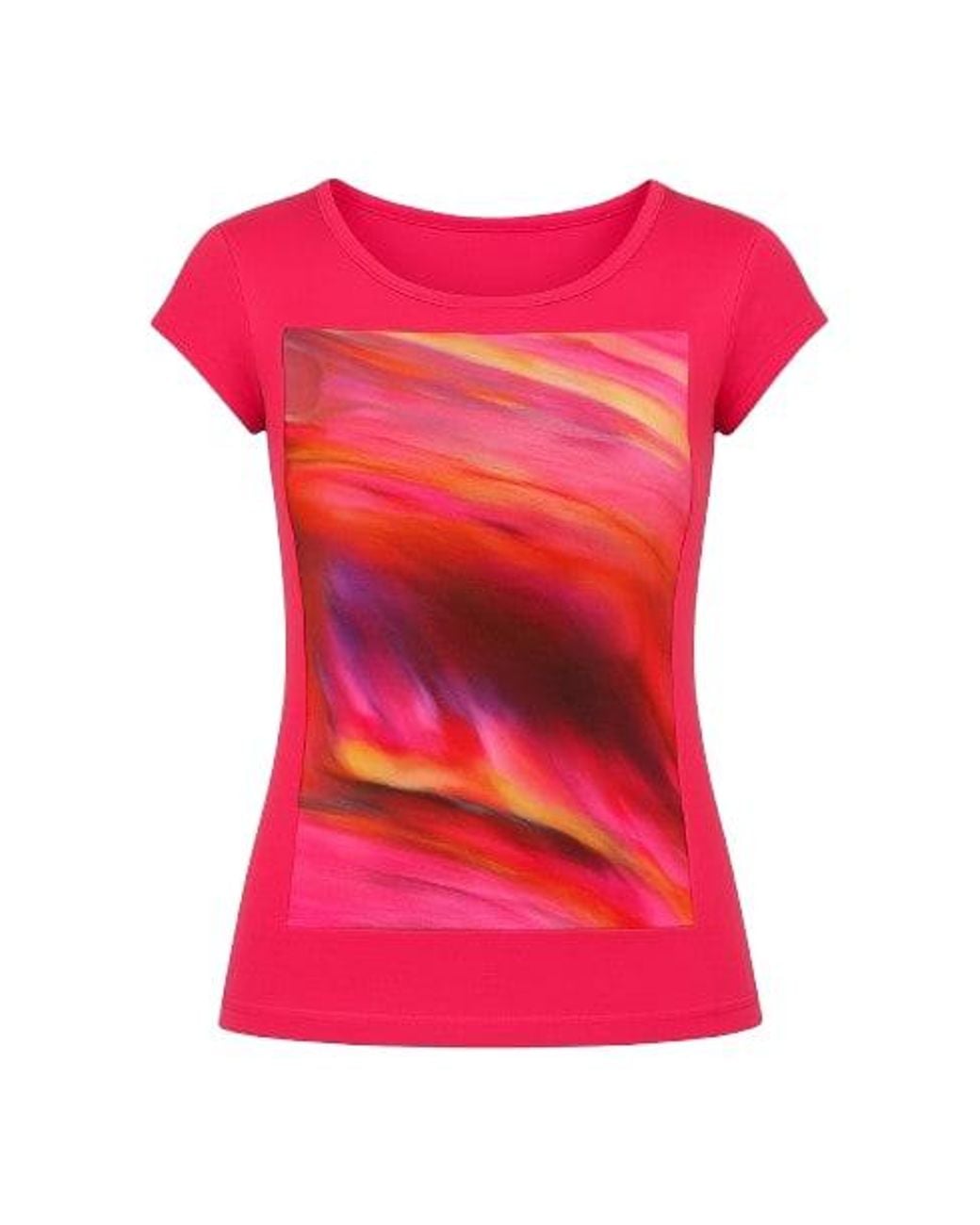 Conquista Pink Print & Solid Colour Top