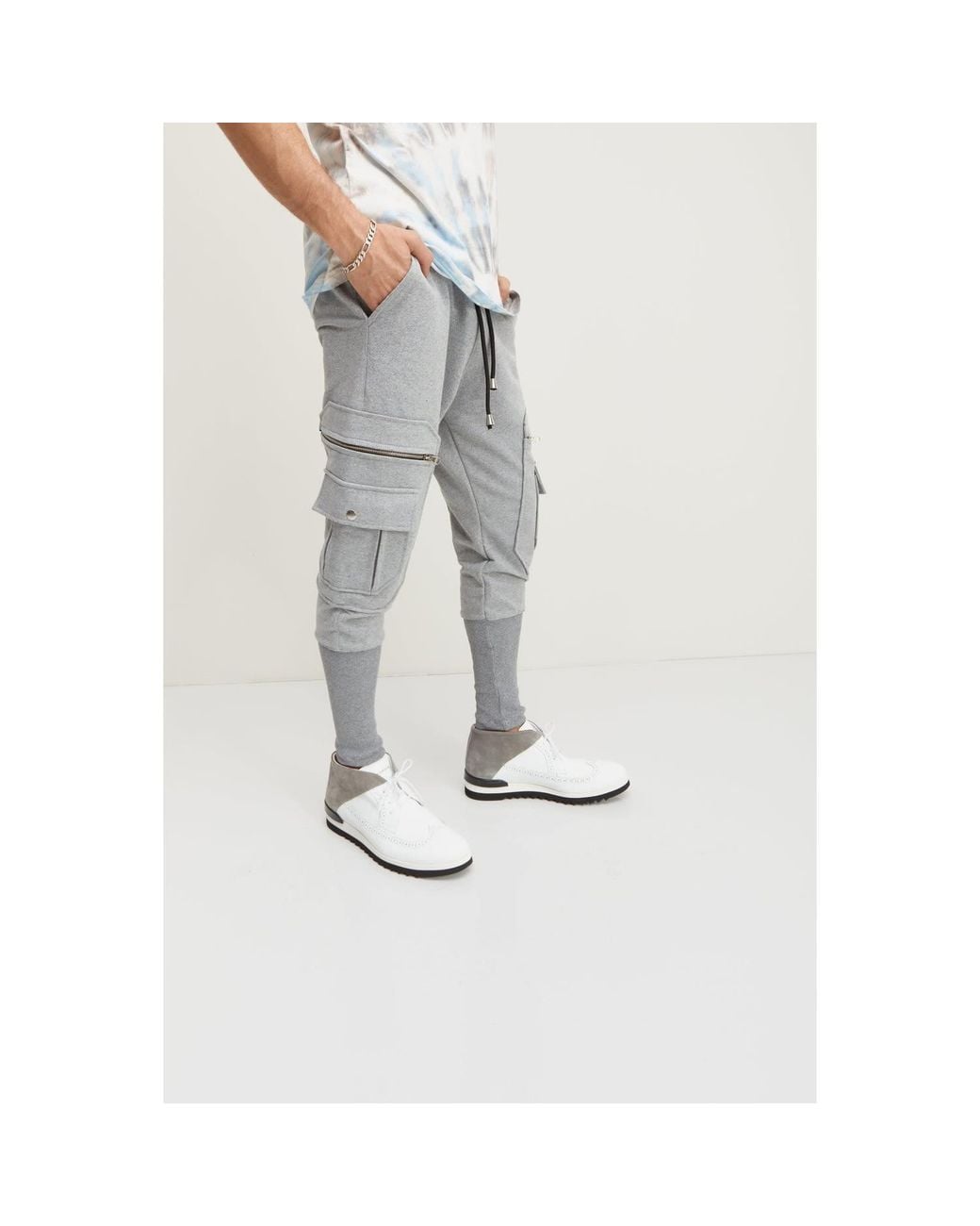 Ron Tomson Gray Destination Jogger Pants for men