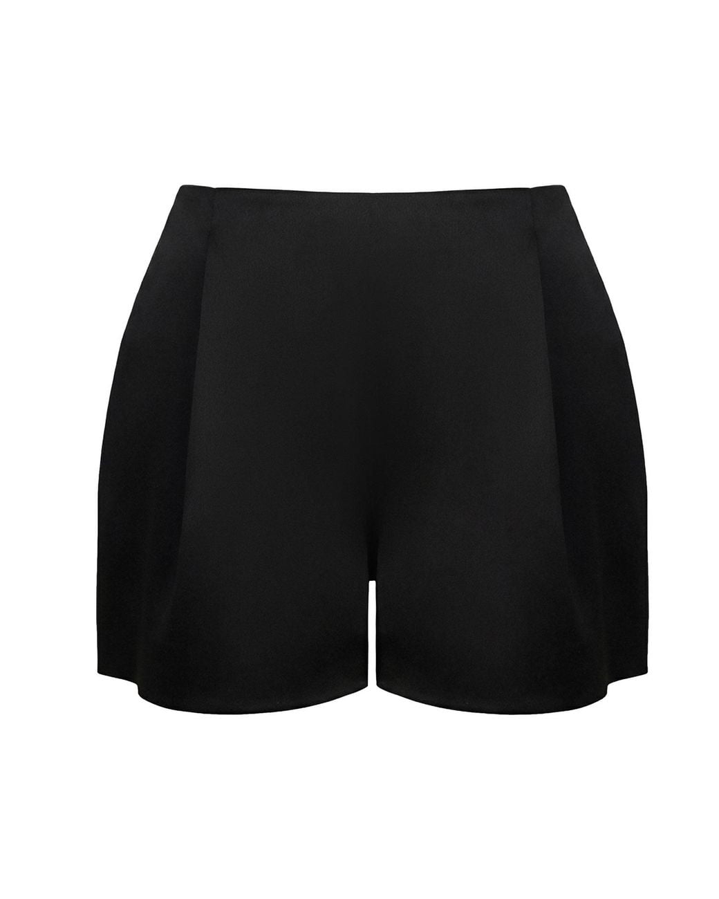 POST MERIDIEM Black Satin Shorts