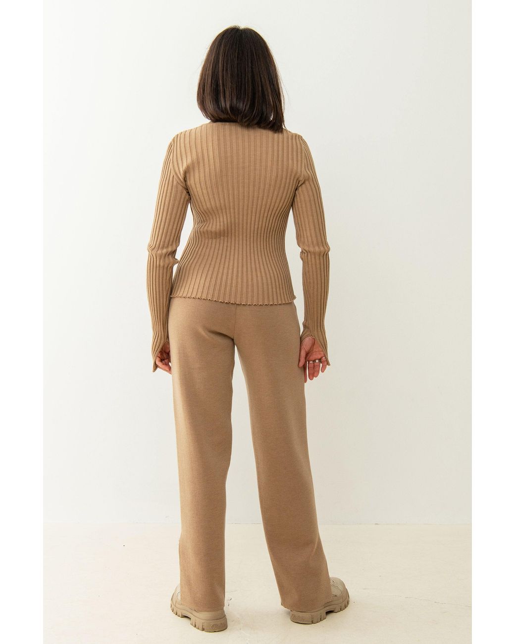 SALANIDA Natural Brera 100% Merino Long-sleeve Top Beige