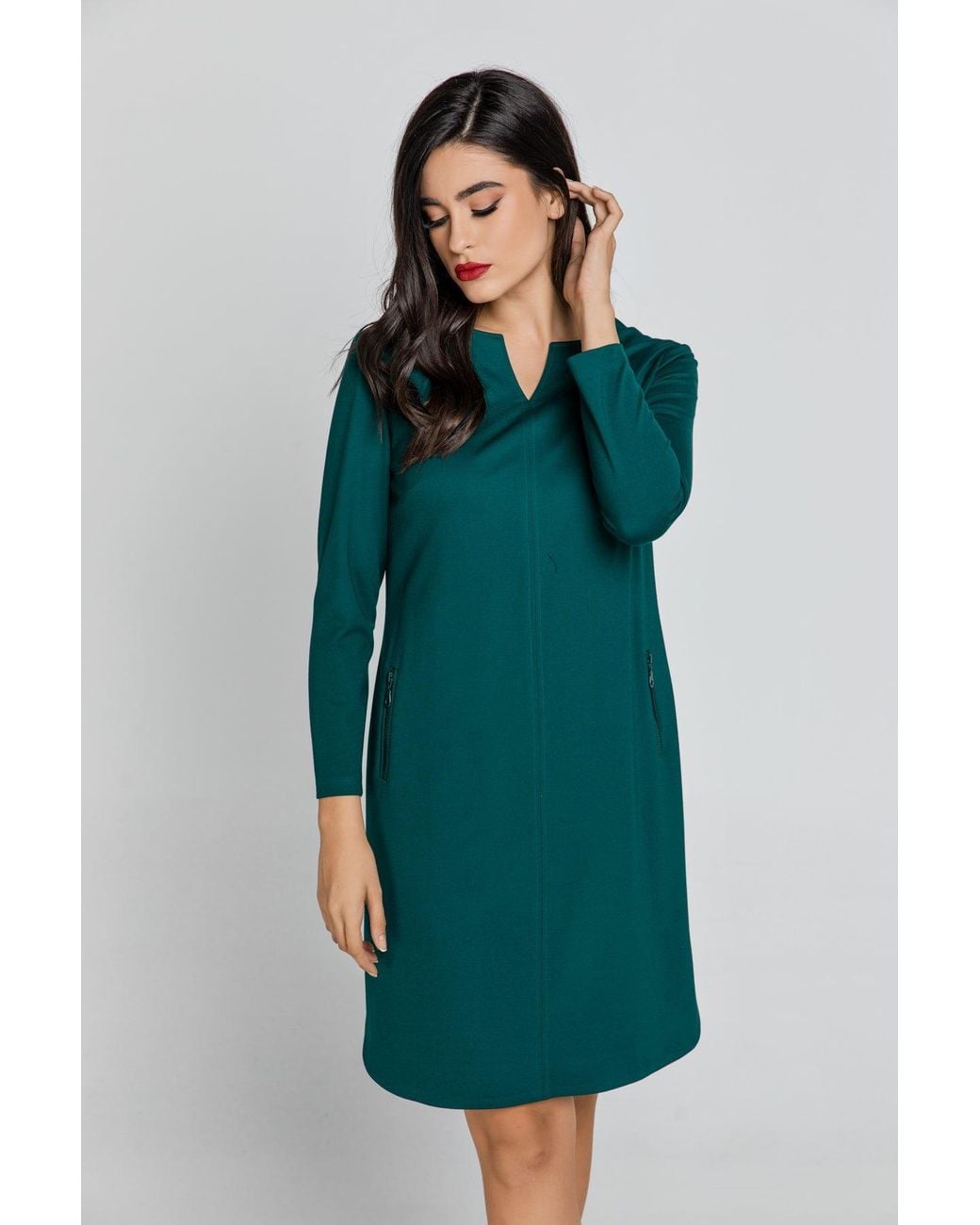 Conquista Green Emerald Sack Dress By