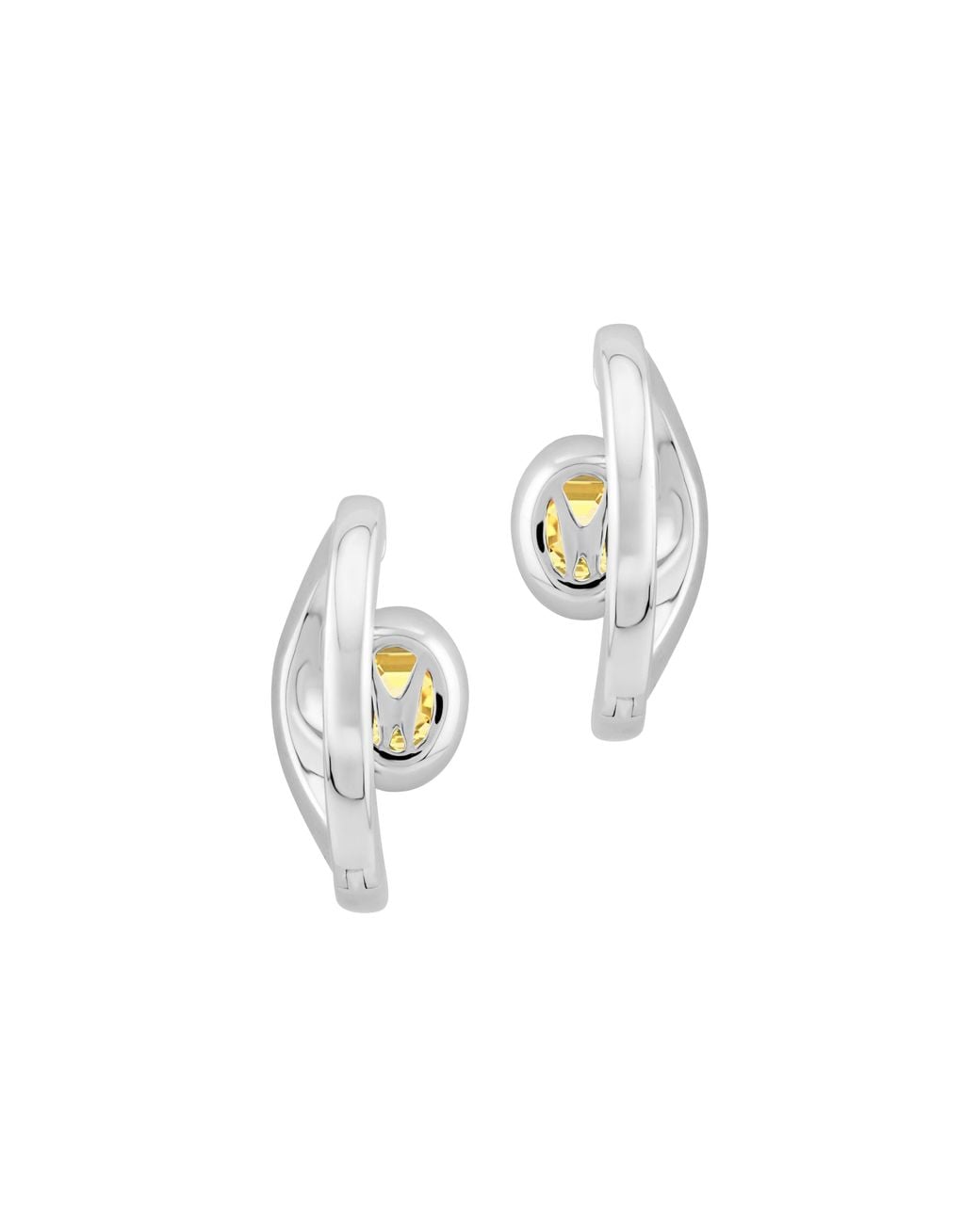 Arte Madrid Metallic Sierra Pavé Contour Hoop Earrings