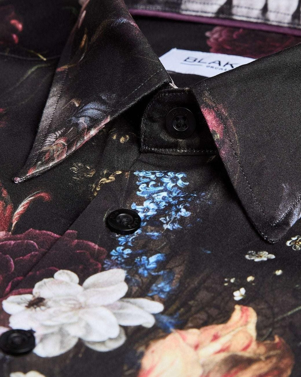 Blake Mill Black Dark Bloom Short Sleeve Shirt for men