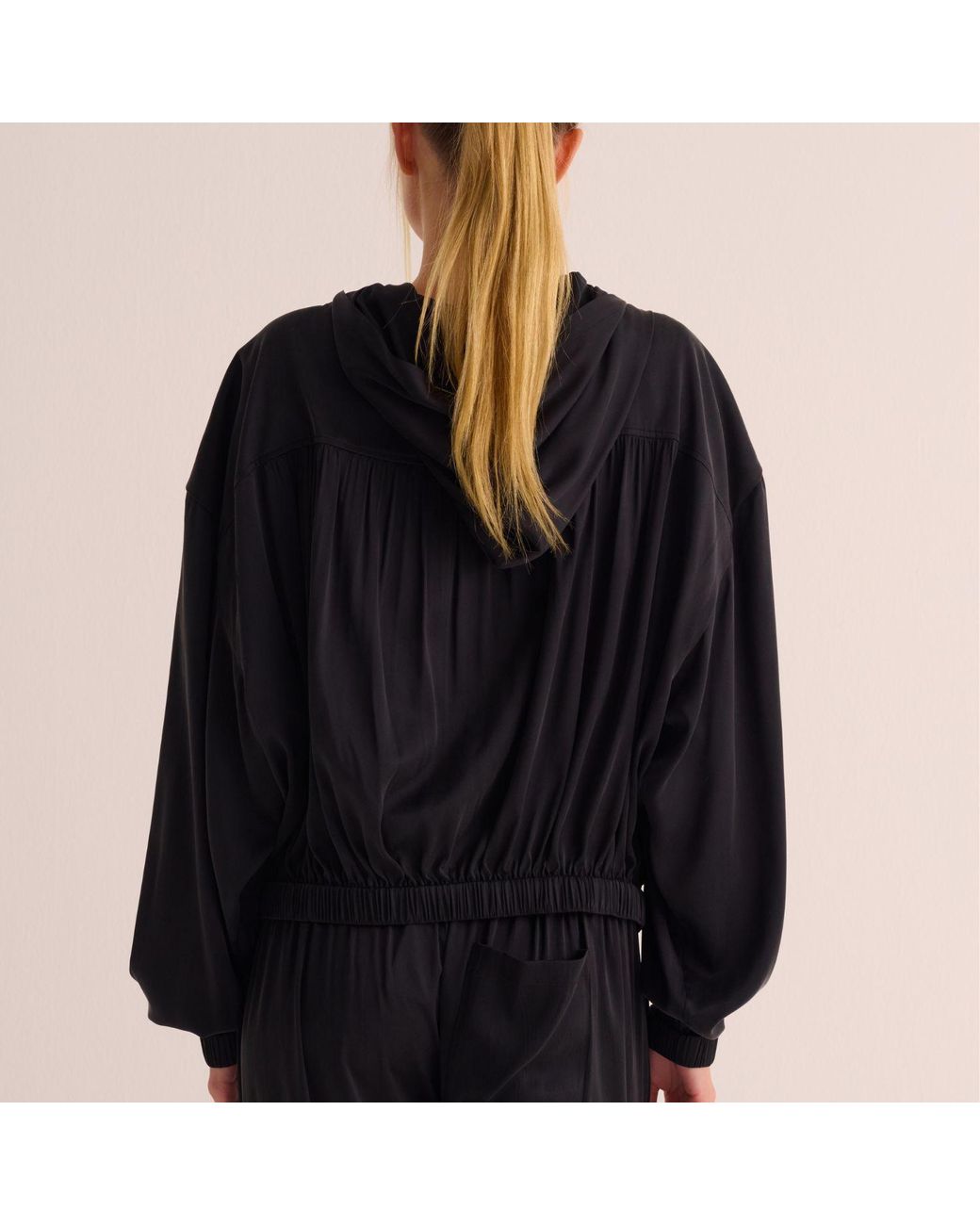 Mamu Dream Blue Washable Organic Stretch Silk Bomber Jacket