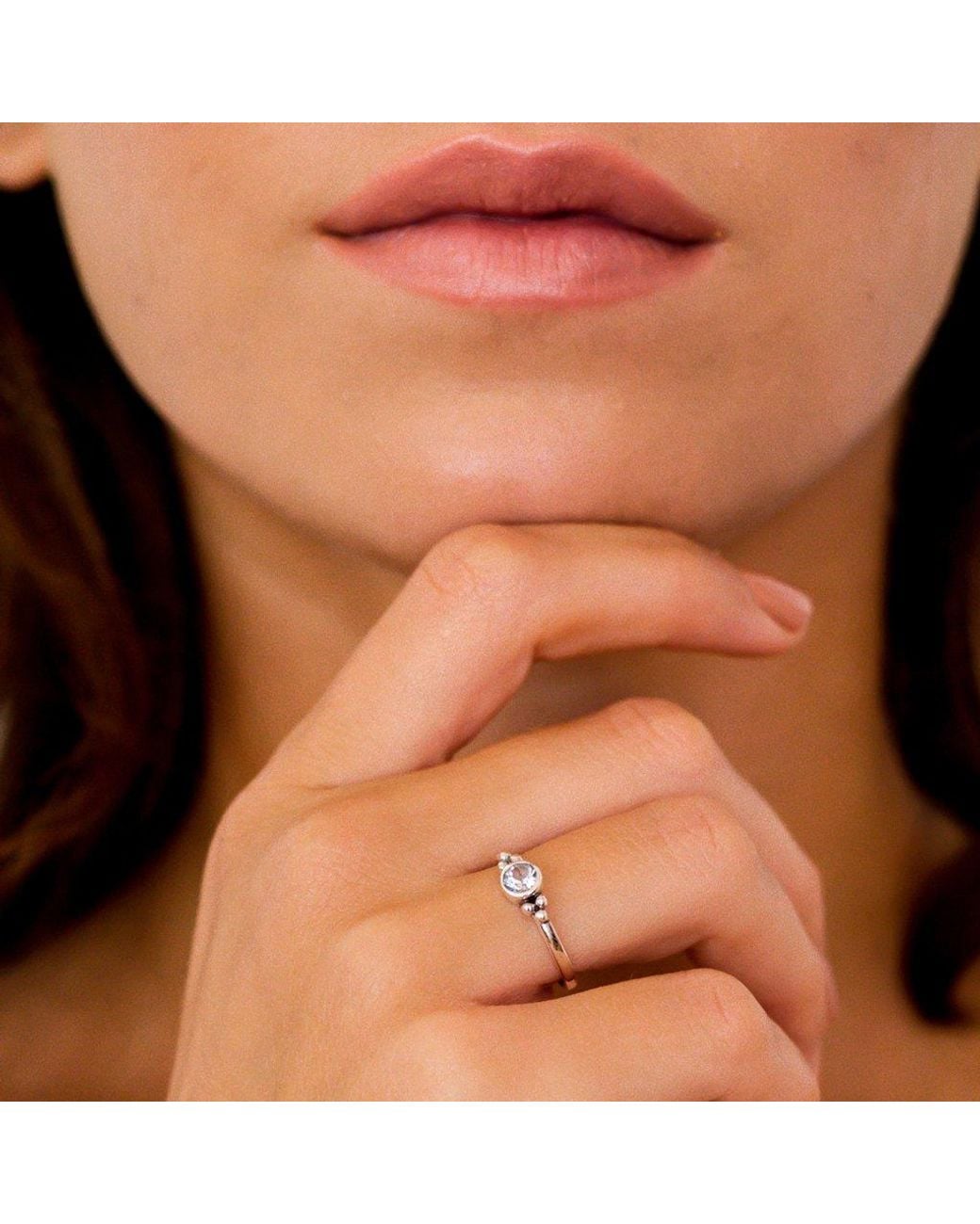 Charlotte's Web Jewellery White Holi Jewel Stacking Ring
