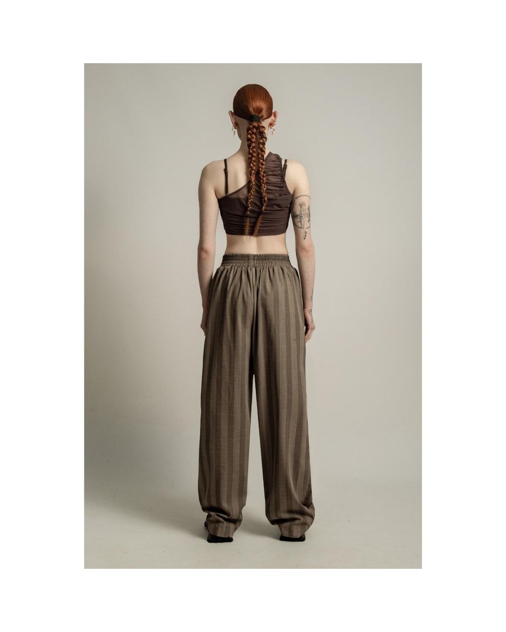 Van Brussel Brown Neutrals Soren Elasticated Waist Trousers