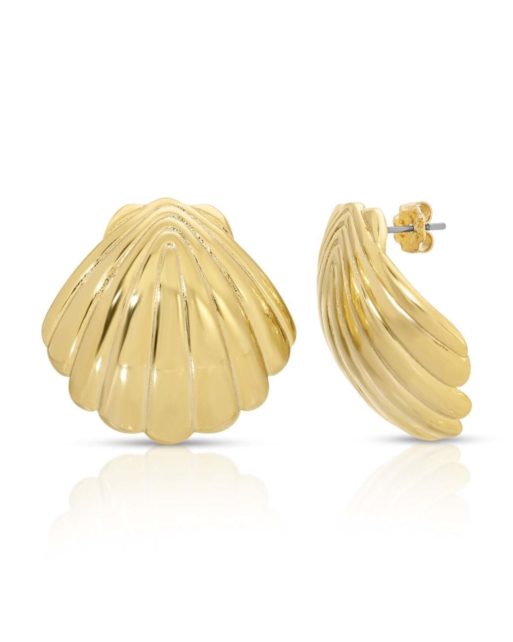 Glamrocks Jewelry Metallic Venus Shell Post Earrings