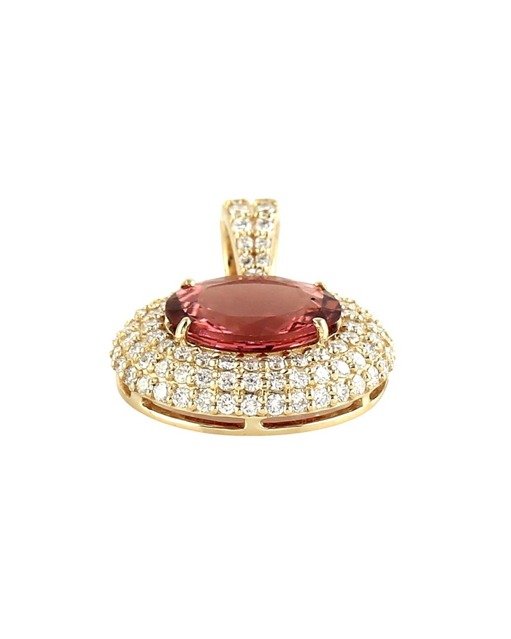Artisan Pink Tourmaline & Diamond Halo Pendant