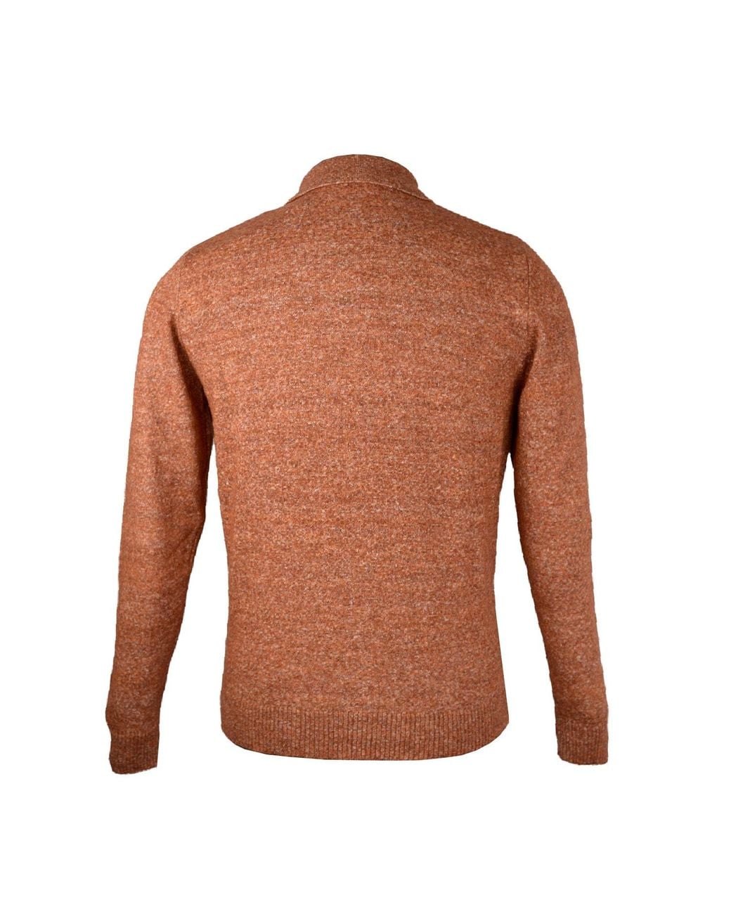 DAVID WEJ Brown Jayden Wool Polo Jumper – Burnt for men