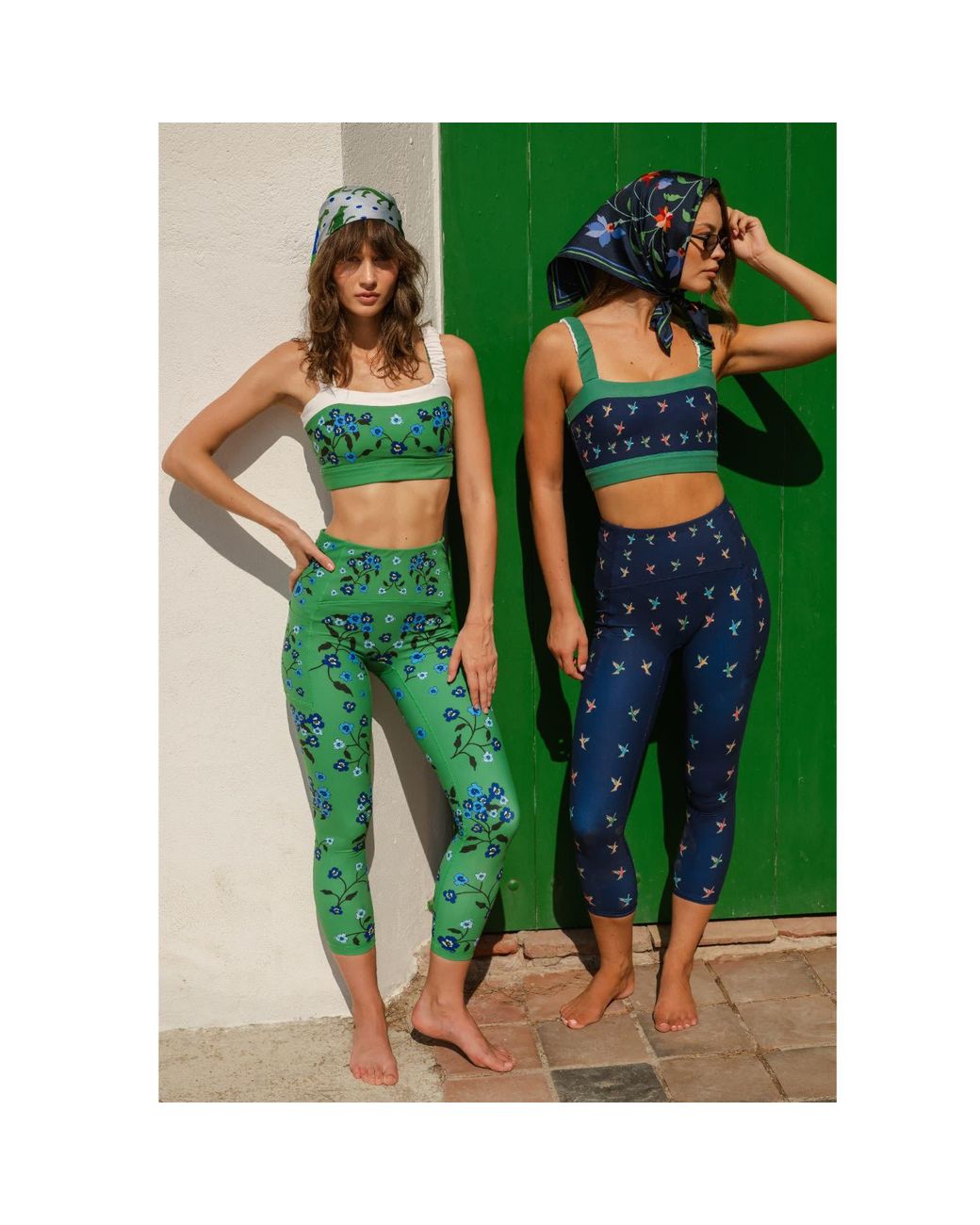 Jessie Zhao New York Green Emerald Echo Reversible Ruched Sports Crop
