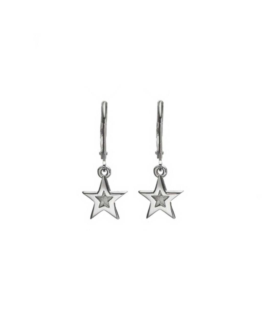 Edge Only White Mini Megastar Drop Earrings Sterling