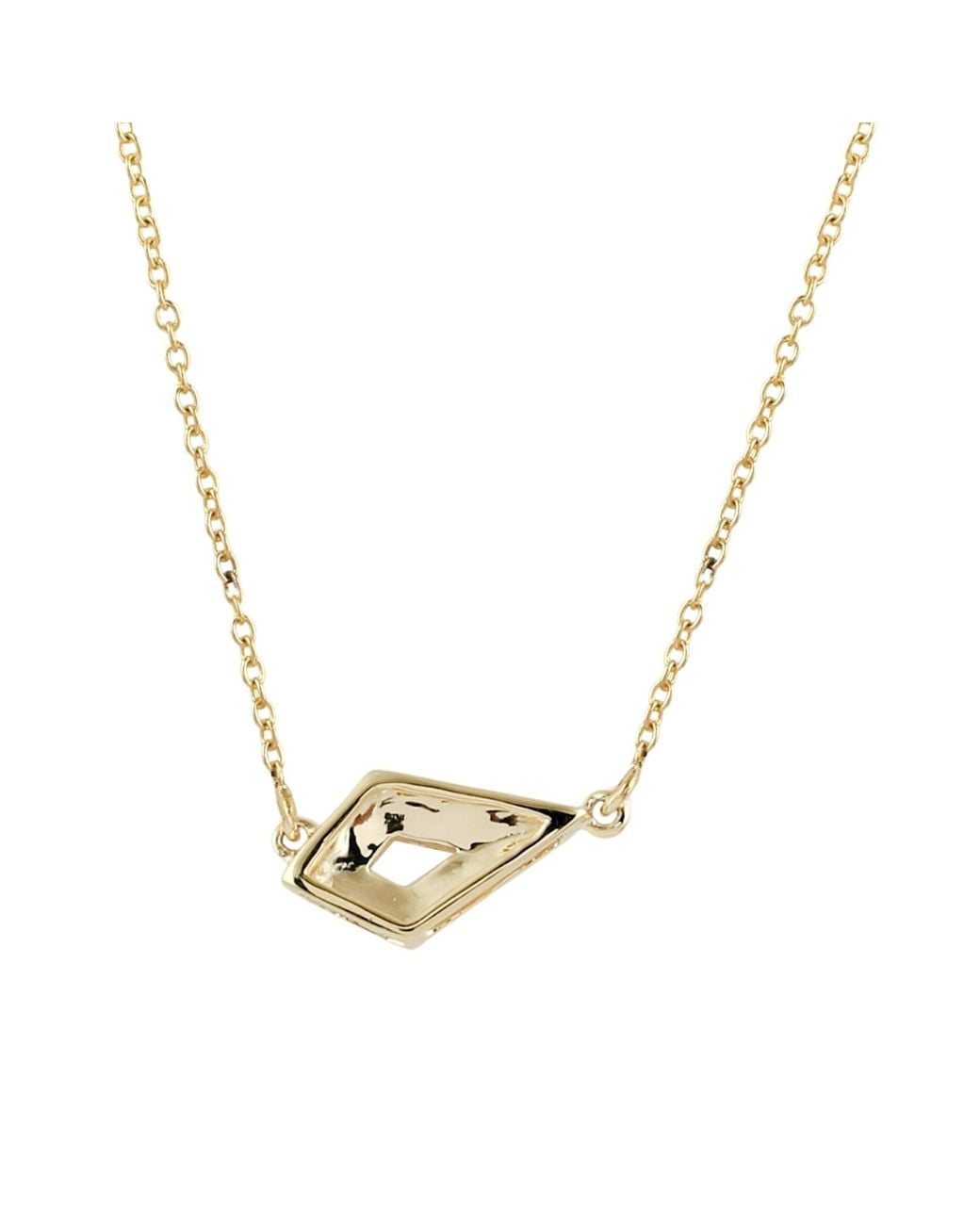 Artisan Metallic 18K Diamond Open Geometric Pendant Necklace
