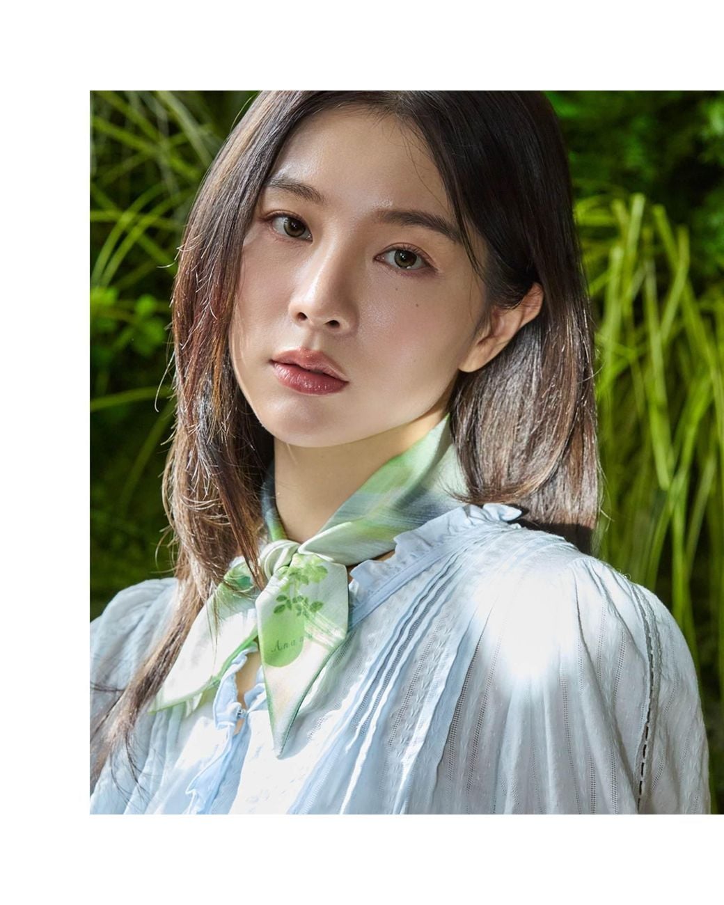 Ana Maison Green Drifting Sunlight Twilly Scarf