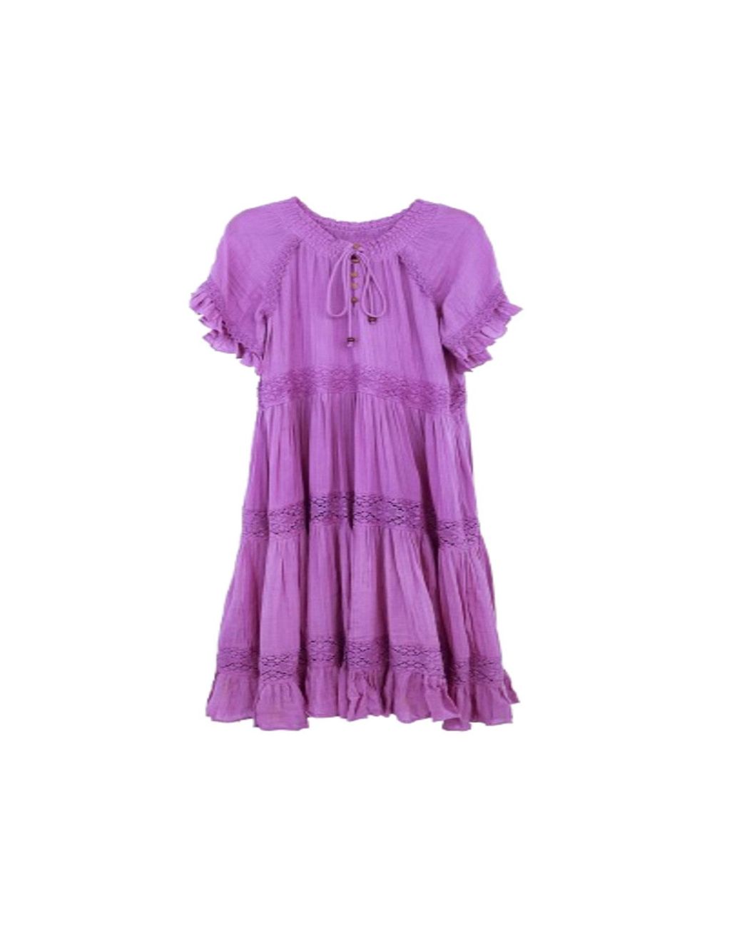 Saachi Purple Cotton Long Kaftan Dress