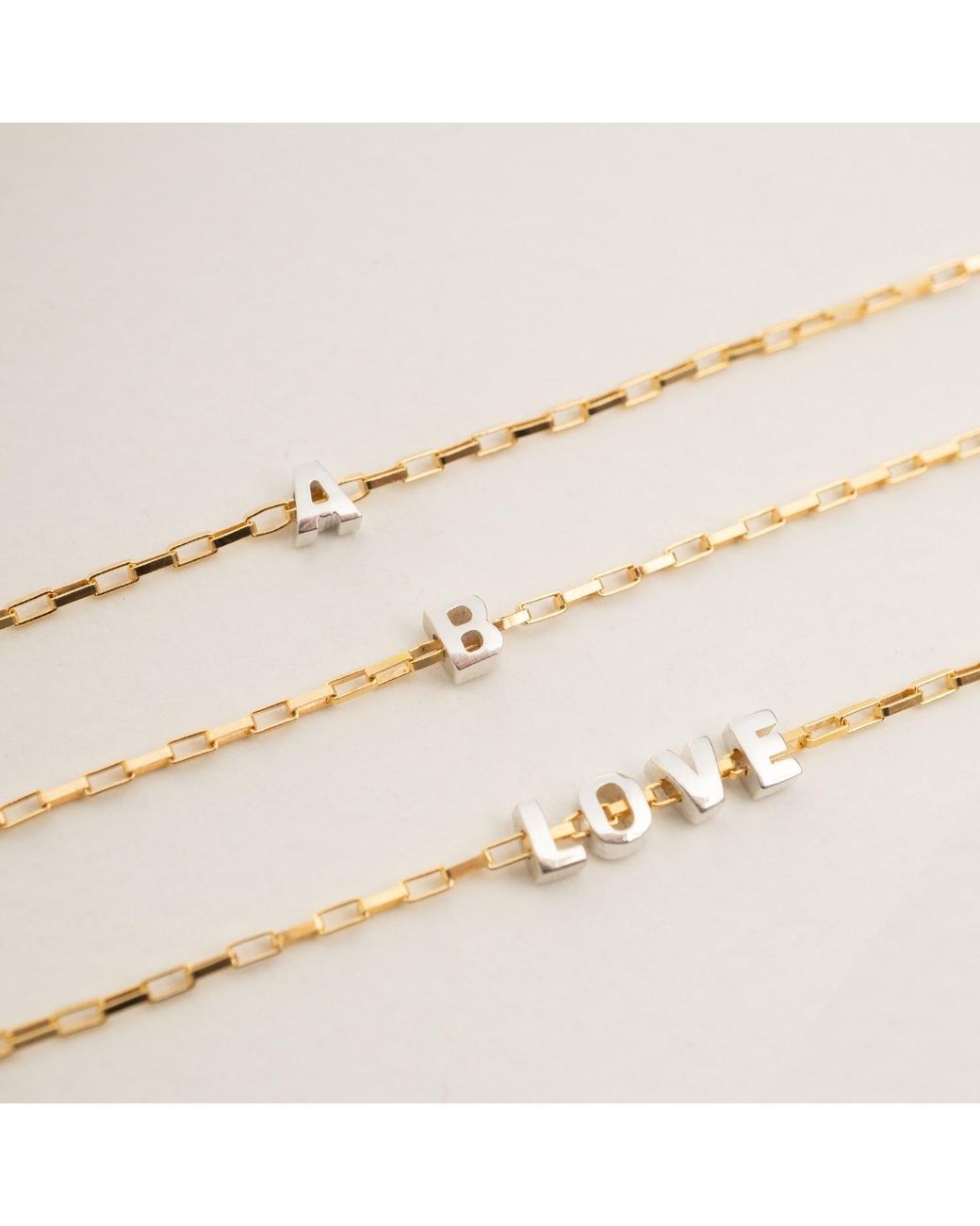 Kate Koel Metallic Initial Bracelet