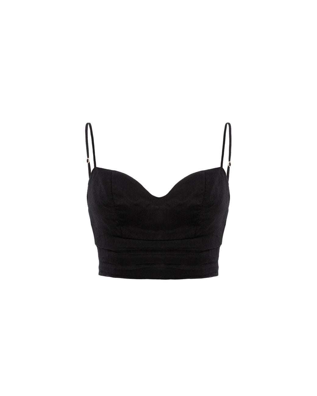 AVENUE No.29 Black Silk Corset Top With Straps