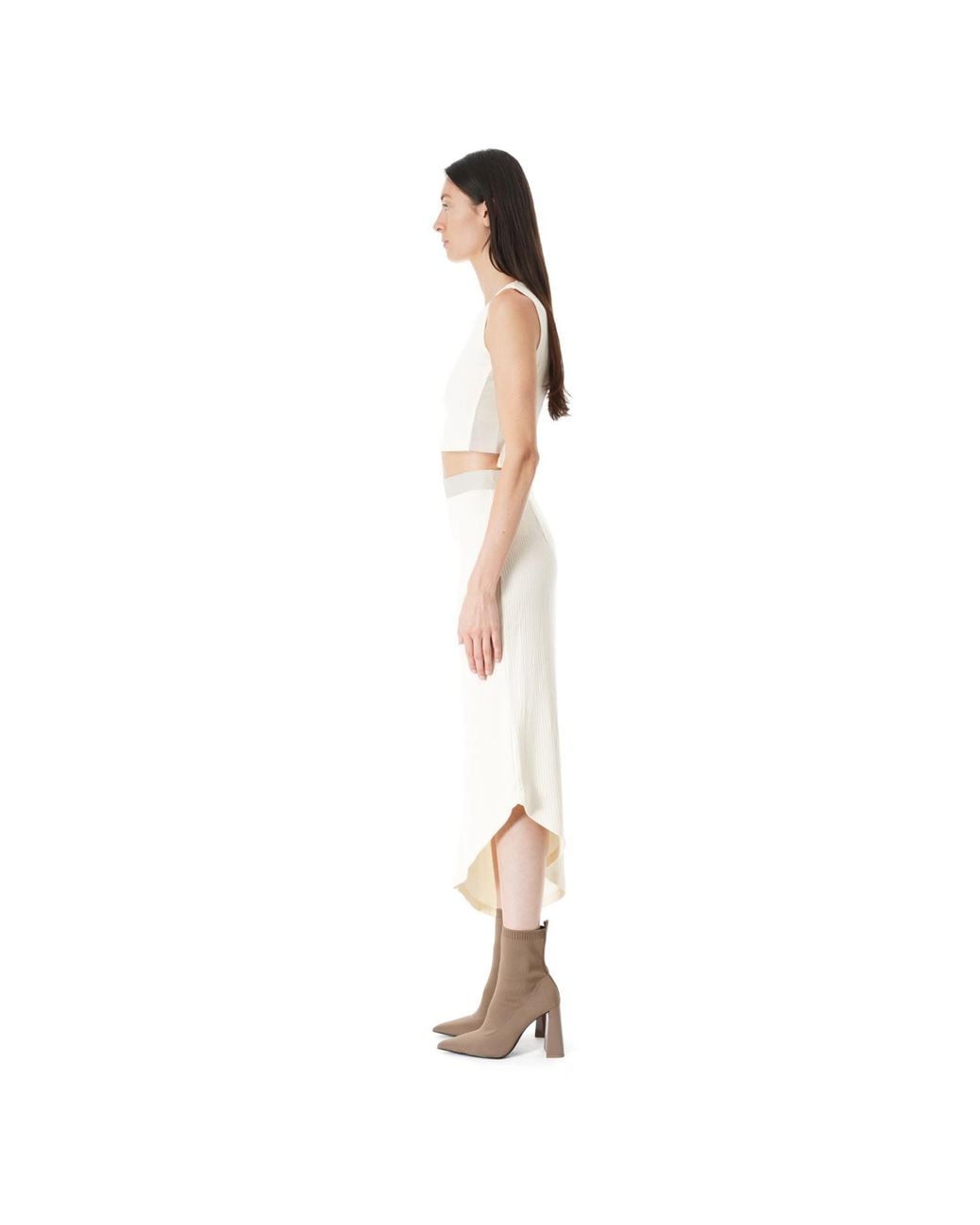 MARGOT VII White V Nude Top