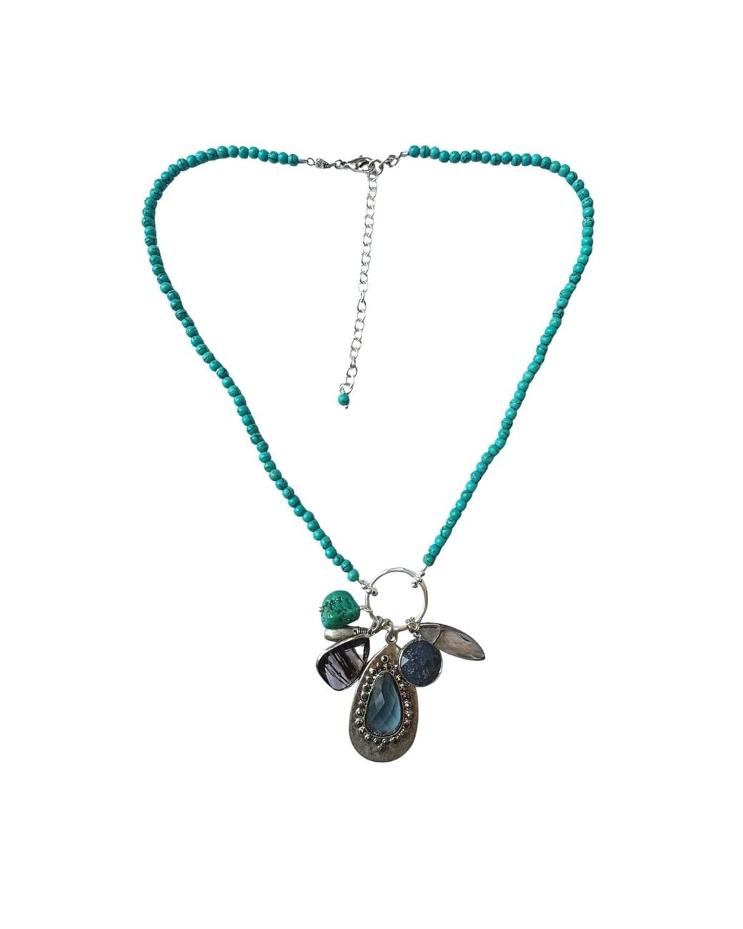Rare Matters Jewelry Blue Radiance Charm & Coastal Teardrop Necklace