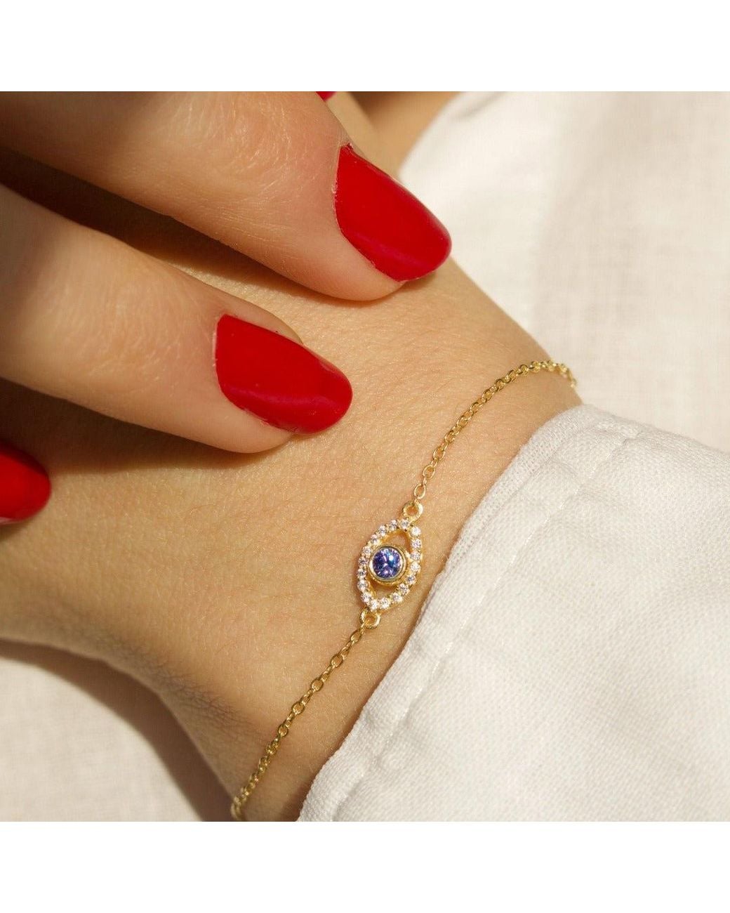 With Love Darling Metallic Sparkly Eye Bracelet
