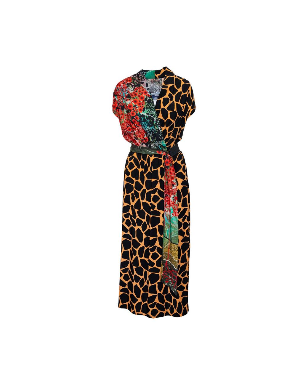 ARTISTA Multicolor Terra Wrap Effect Maxi Dress