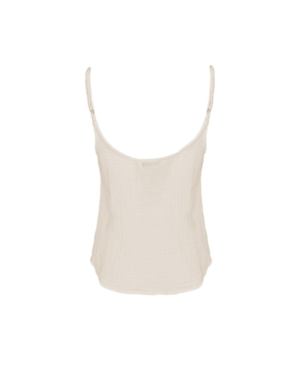Haris Cotton White Tank Top With Lace Trim