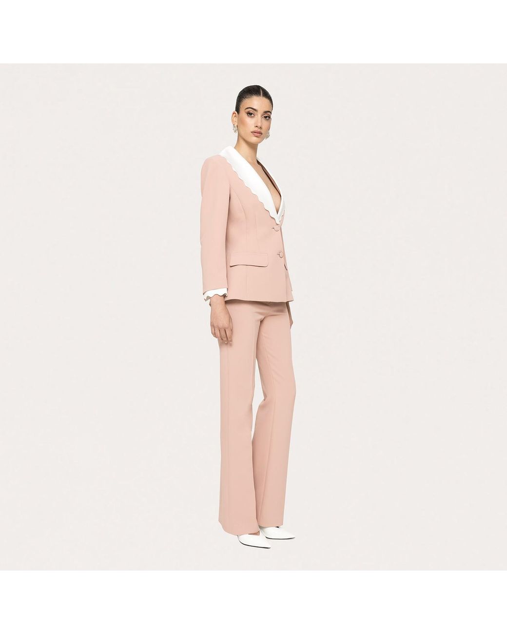 Nissa Pink Single-Breasted Fitted Blazer