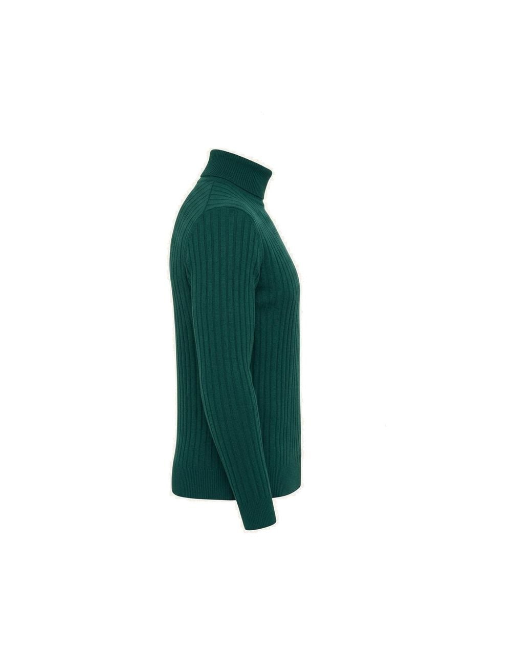 Ron Tomson Green Roll Neck Ribbed Sweater for men