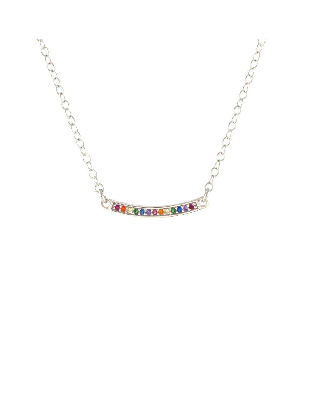 Kris Nations Metallic Bar Crystal Charm Necklace