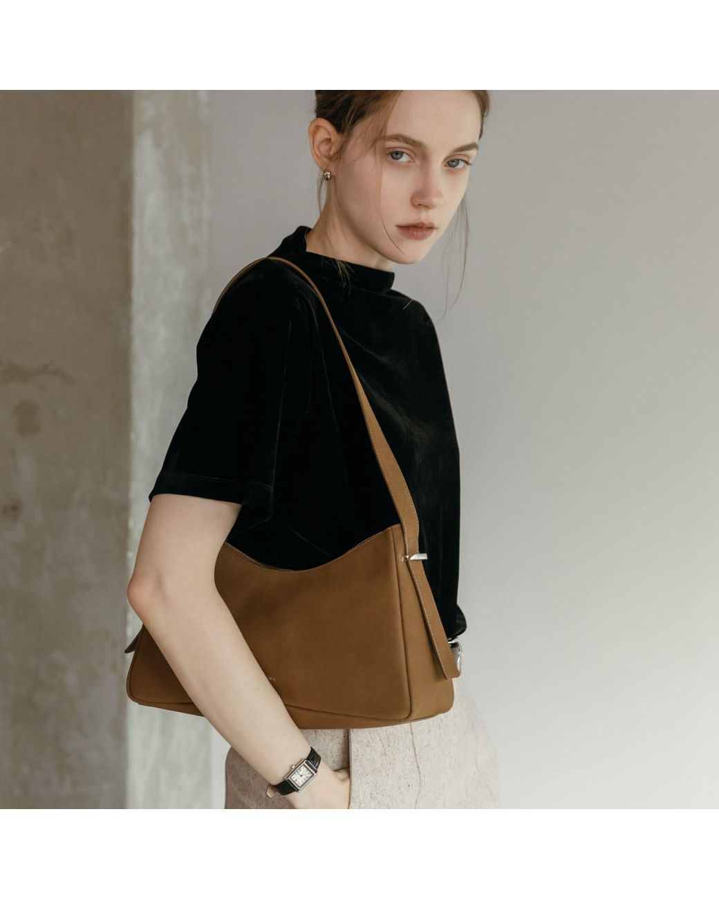 MARHEN.J Brown Solene Vegan Swede Shoulder Bag