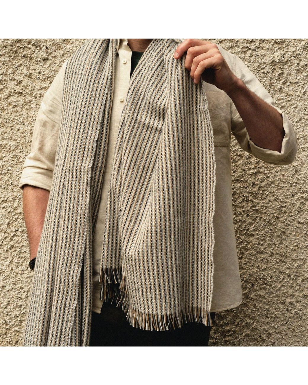 Kinalba Natural Neutrals Talisker Barley Scarf for men