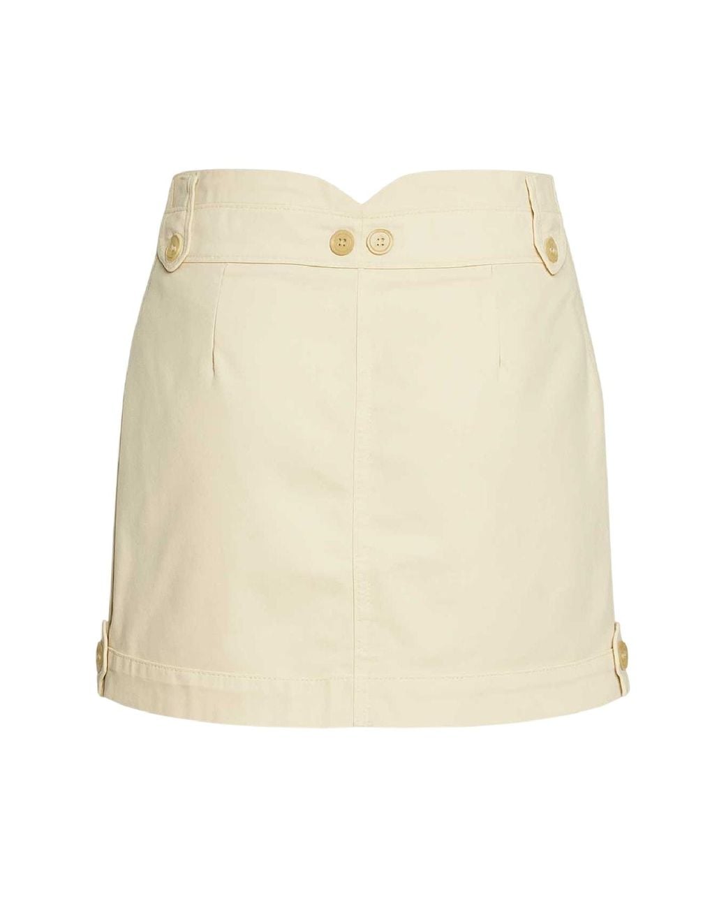 Conquista Natural Neutrals Cotton-Elastane Gabardine Utility Skirt