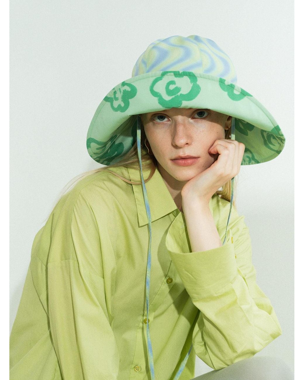Lost Pattern Green Day Dream Reversible Sun Hat