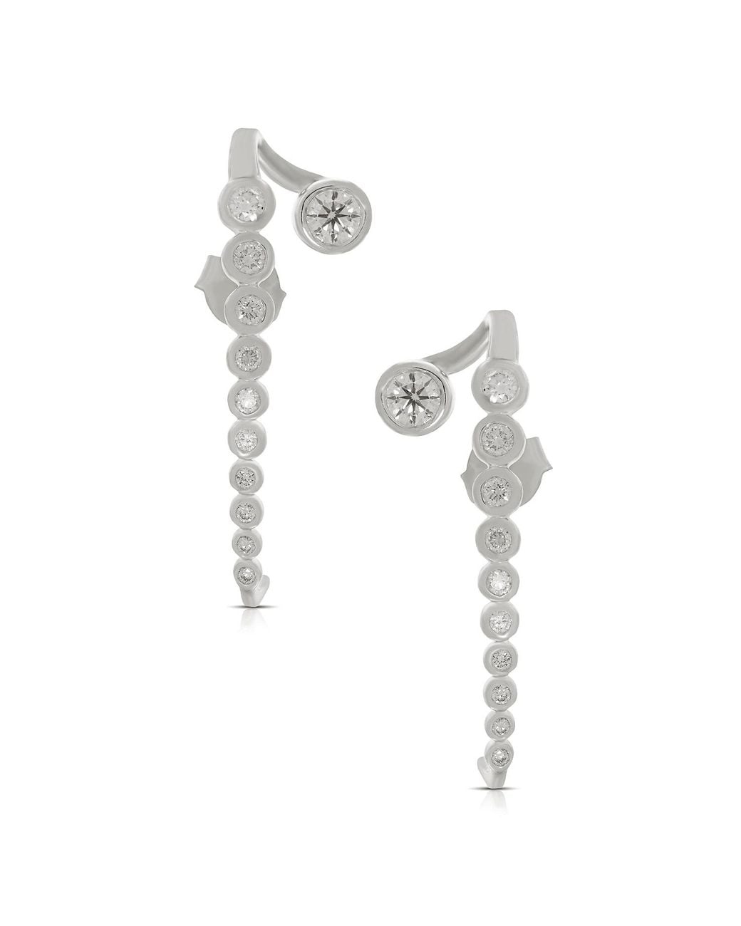 Artisan Metallic Diamond Ear Climber Earrings