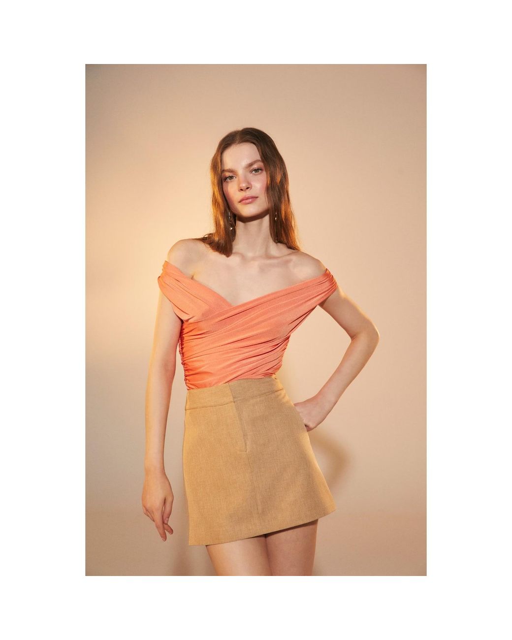 NAZLI CEREN Pink Cheri Jersey Blouse