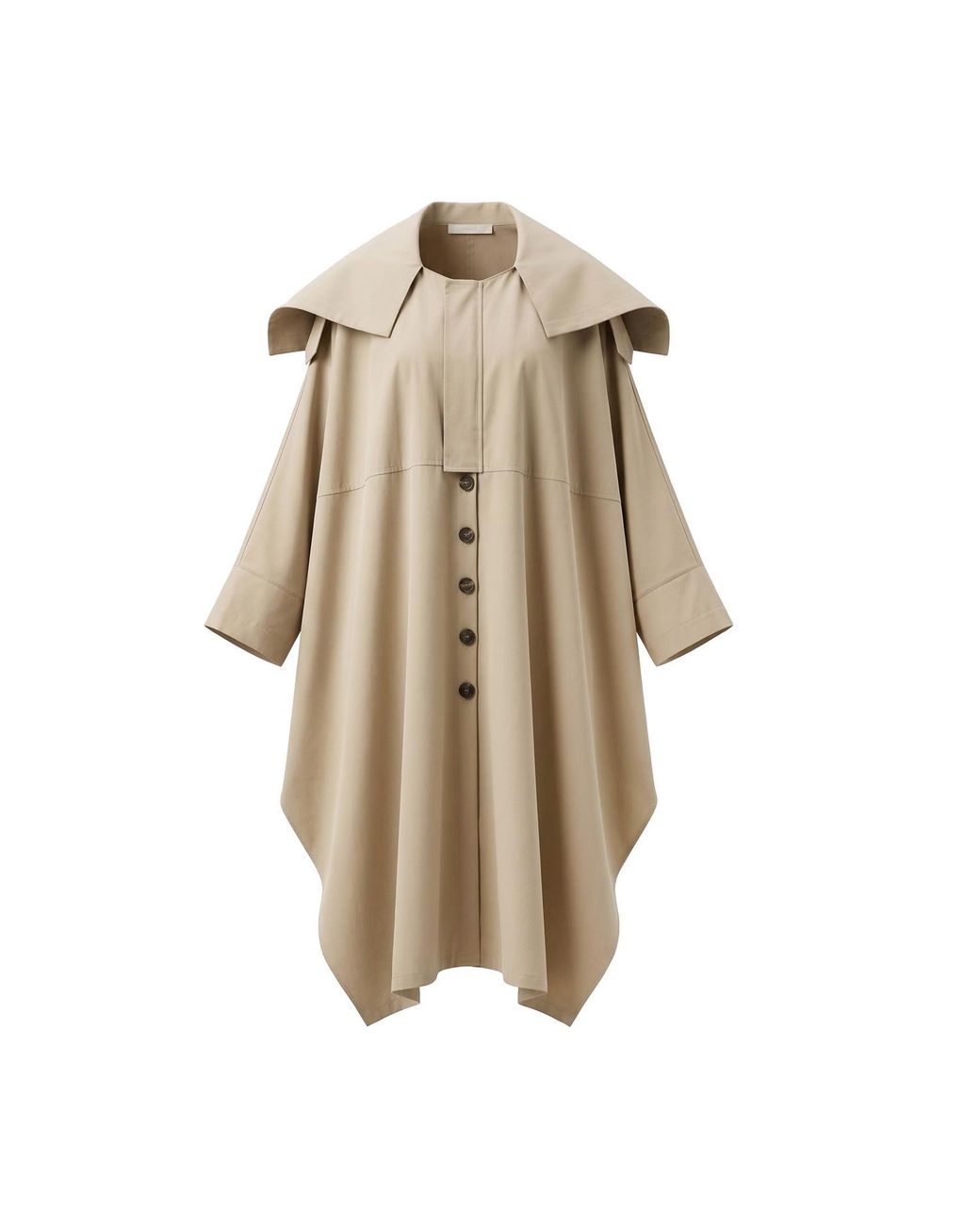 Belsize25 Natural Neutrals Wing Coat Oversized Cocoon-Shaped Trench Coat