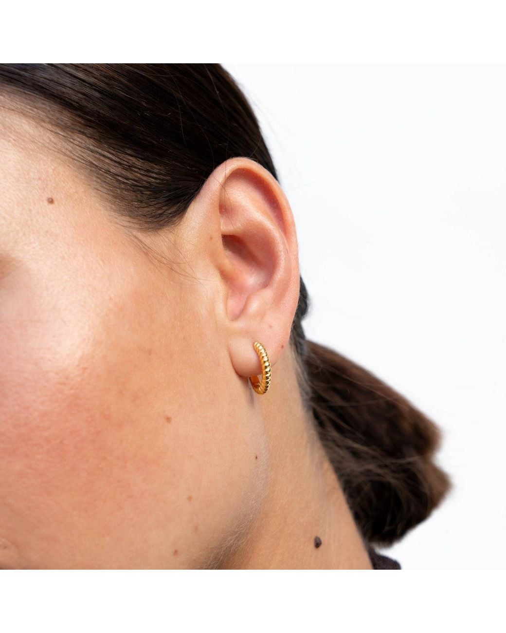 Dower & Hall Metallic Twist Huggie Hoops